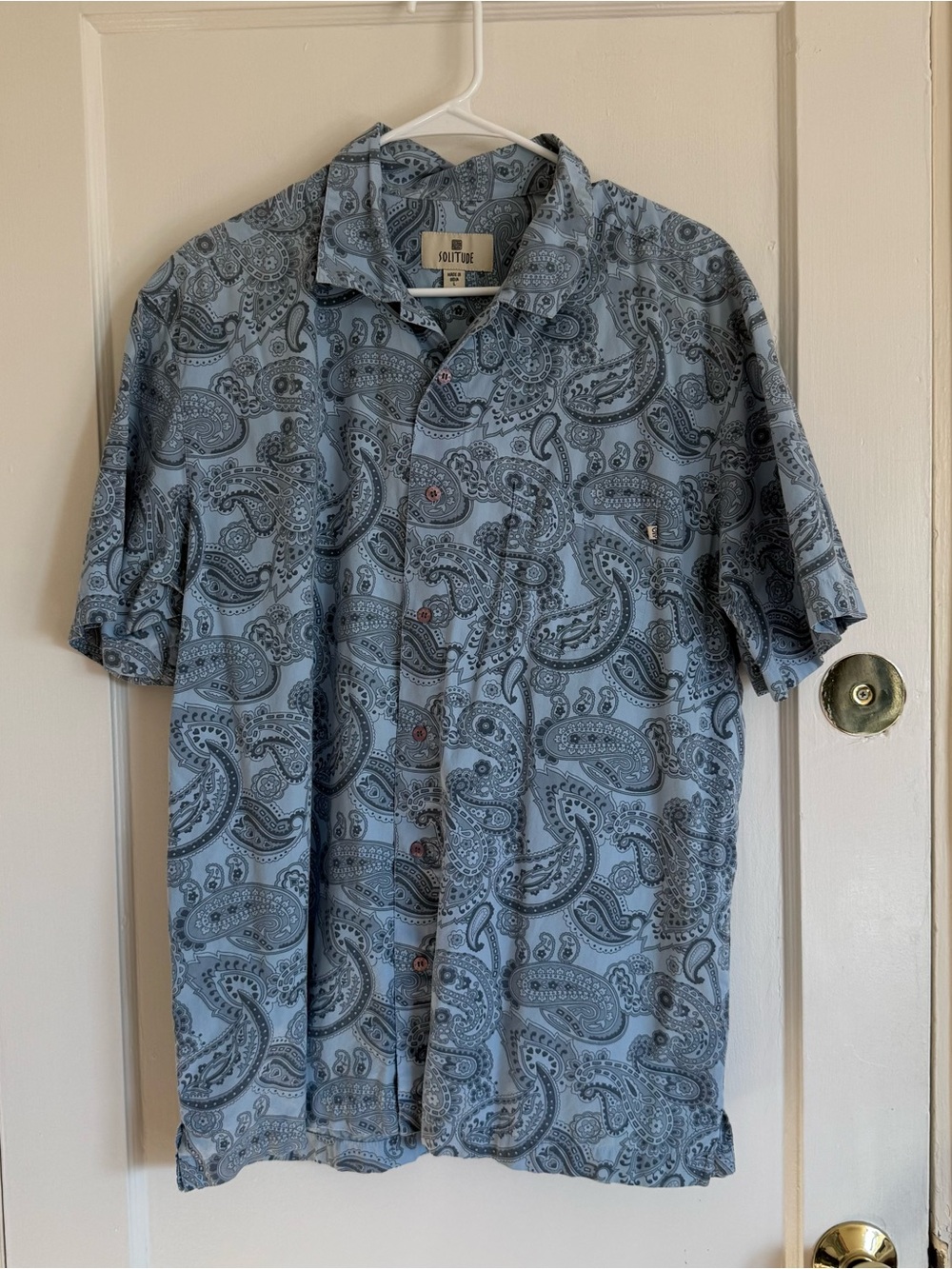 Solitude Blue Paisley Short-Sleeve Button-Down Shirt